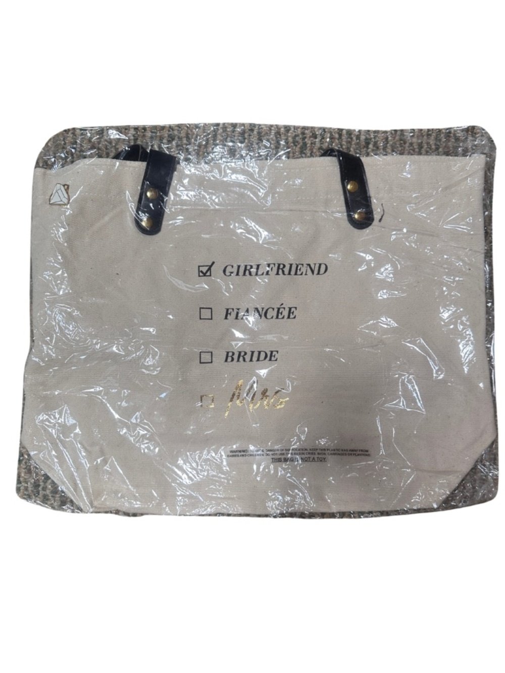 NEW Two's Company She Said Yes Canvas Tote Bag